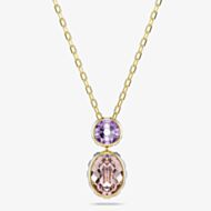Swarovski Chroma Gold Plated Mixed Cut Crystal Pendant Necklace 5741586