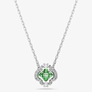 Swarovski Una Angelic Rhodium Plated Green Clover Pendant 5757785