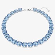 Swarovski Millenia Rhodium Plated Cushion Cut Blue Necklace 5760058