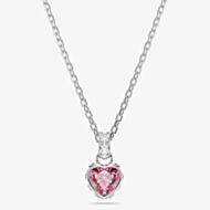 Swarovski Chroma Rhodium Plated Pink Heart Pendant 5757789