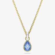 Swarovski Chroma 18ct Yellow Gold Plated Pear Cut Blue Pendant 5757786