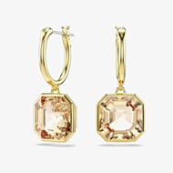 Swarovski Millenia Gold Tone Plated Square Cut Caramel Crystal Earrings 5731148