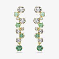 Swarovski Constella Gold Tone Plated Green & White Crystal Drop Earrings 5732248