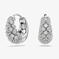 Swarovski Sublima Rhodium Plated White Zirconia Hoop Earrings 5732282