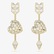 Swarovski Idyllia Gold Tone Reversible Arrow Heart Earrings 5737295