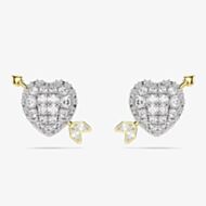 Swarovski Idyllia Mixed Metal Zirconia Heart Stud Earrings 5737298