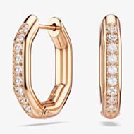 Swarovski Dextera Rose Gold Tone Crystal Hoop Earrings 5743798
