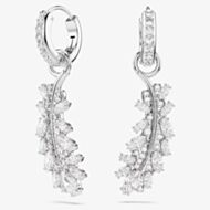 Swarovski Vienna Rhodium Plated Feather Drop Earrings 5754272