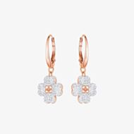 Swarovski Latisha Rose Gold Tone Flower Dropper Earrings 5420249