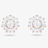 Swarovski Sunshine Rose Gold Tone White Crystal Stud Earrings 5459597