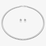 Swarovski Matrix White Tennis Necklace & Earrings Jewellery Set 5647730