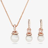 Swarovski Originally Rose Gold Tone Crystal Pearl Jewellery Set 5672835