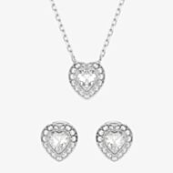 Ariana Grande X Swarovski Capsule Heart Necklace & Stud Earrings Jewellery Set 5720849