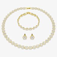 Swarovski Una Angelic Gold Tone Plated White Crystal Jewellery Set 5750619