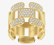 Swarovski Cube Gold Tone Crystal Ring 513967R