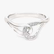 Swarovski Classica Sterling Silver Round Cut Interlocking Ring 5745563 55