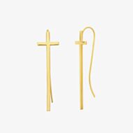 ALEX AND ANI Gold Plated Cross Drop Earrings PC17ECRS01G