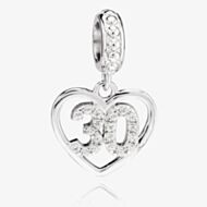 Rosa Lea 30 Pave Heart Dangle Charm AM-2THB012904