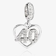 Rosa Lea 40 Pave Heart Dangle Charm AM-2THB013004