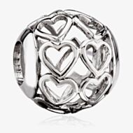 Rosa Lea Openwork Heart Rows Charm AM-2THB008004