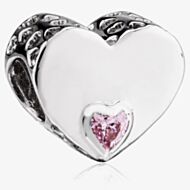 Rosa Lea Pink Offset Heart Charm AM-2THB005904-Pink