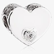 Rosa Lea White Offset Heart Charm AM-2THB005904-White