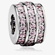 Rosa Lea Pink Three Row Barrel Charm AM-2THB003604-Pink