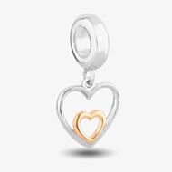 Rosa Lea Double Heart Dangle Charm AM-2THB029706