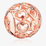 Rosa Lea Openwork Heart Rows Charm AM-2THB008006