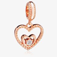 Rosa Lea April Birthstone Heart Dangle Charm AM-2THB004206-White