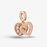 Rosa Lea Double Heart Dangle Charm AM-2THB032006