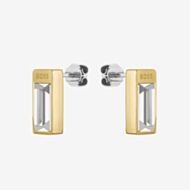 BOSS Clia Gold Tone Baguette Cut Crystal Earrings 1580413
