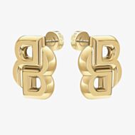 BOSS Double B Yellow Gold Tone Plated Stainless Steel Earrings 1580856