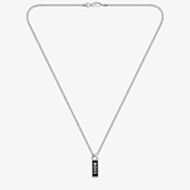 BOSS Mens Silver Kassy Emblem Logo Tag Necklace 1580677