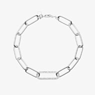 Lauren Ralph Lauren Silver Paperlink Crystal Chain Bracelet 14B00310
