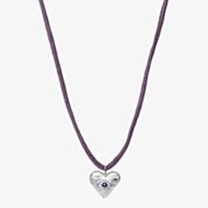 Maanesten Quinn Silver Eye Of Kyanite Purple Silk Necklace 2676C