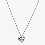 Maanesten Cassandra Silver Hammered Heart Labradorite Eye Necklace 2678C