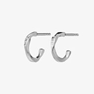 Maanesten Echo Silver Twisted 12mm Half Hoop Earrings 9861C