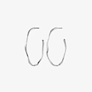 Maanesten Echo Silver Twisted 43mm Half Hoop Earrings 9863C