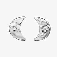 Maanesten Aega Silver Cresent Moon Stud Earrings 9857C
