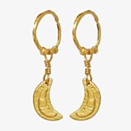 Maanesten Odessa Gold Plated Hoop Cresent Moon Dropper Earrings 9841A