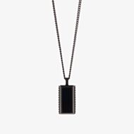 Steel & Barnett Hatton Black Stainless Steel Rectangular Onyx Pendant N-HAT02