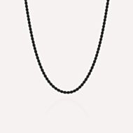 Steel & Barnett Helix Black Stainless Steel Thin Twisted Rope Chain N-HEL02