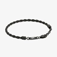 Steel & Barnett Helix Black Stainless Steel Twisted Rope Bracelet B-HEL02