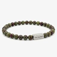 Steel & Barnett Natural Ned Dragon Blood Jasper Stone Bead Bracelet SBNN/004