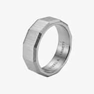 Steel & Barnett Arc Stainless Steel Wide Facet Band Ring R-ARC03