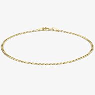 9ct Yellow Gold 18cm Flat Curb Chain Bracelet 1.23.1741