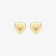 9ct Yellow Gold 7mm Puffed-Heart Stud Earrings 1.55.8679