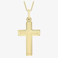 9ct Yellow Gold Bevelled-Edge Cross Pendant 1.64.2611