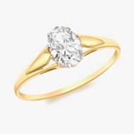 9ct Yellow Gold Crystal Solitaire Ring 1.84.4891